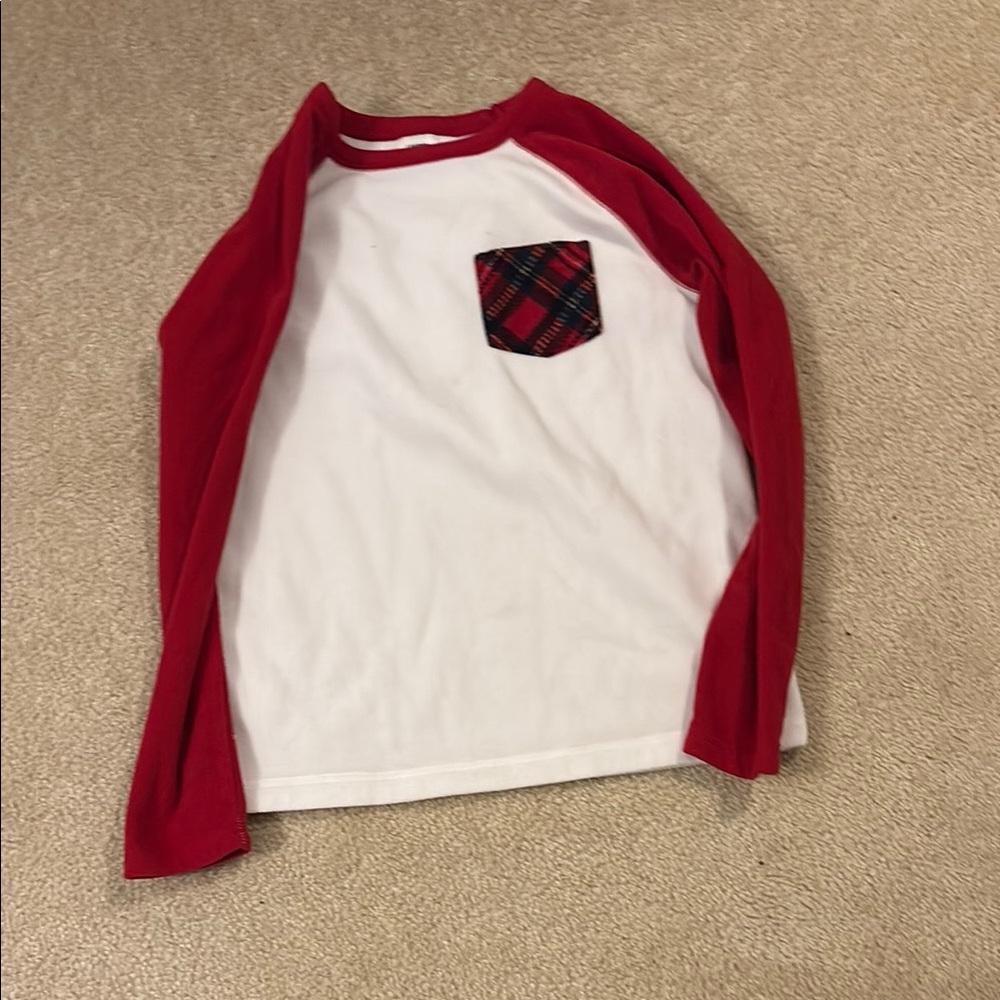 Kids Red and White Raglan Shirt